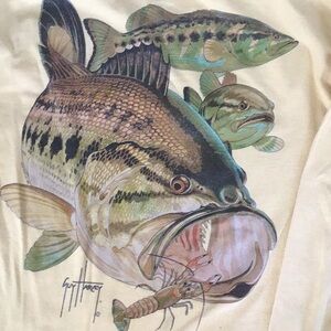 Guy Harvey Mens yellow long sleeve shirt Sz Medium